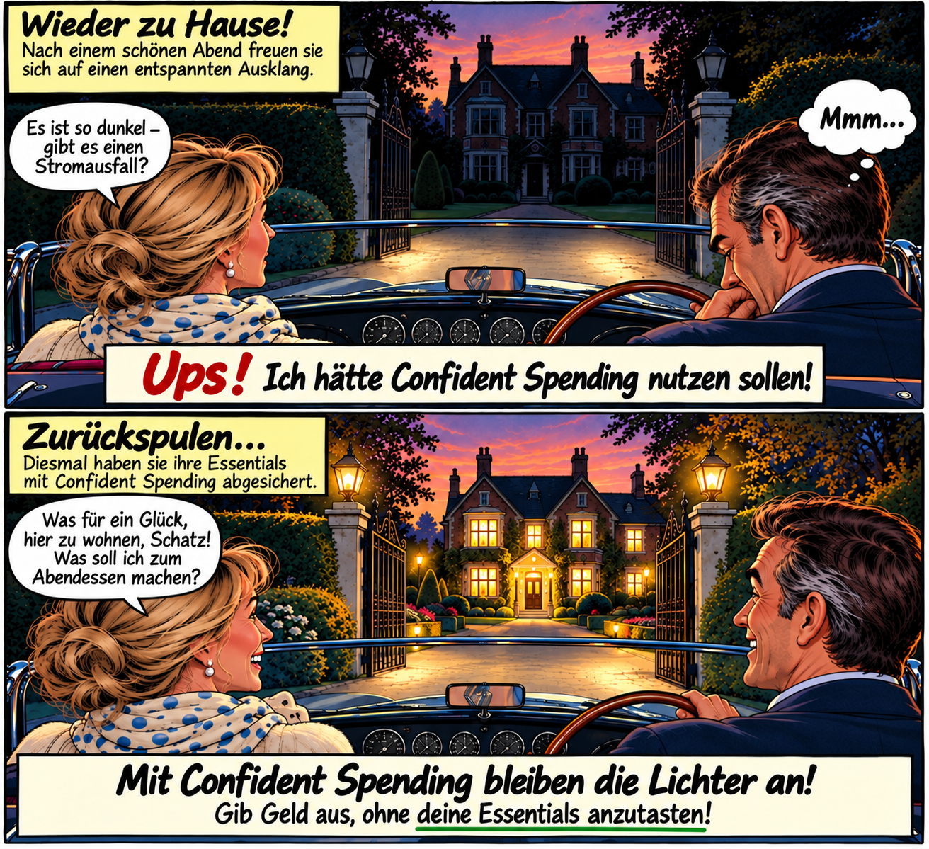 Ein schöner Abend. Ein dunkles Haus.