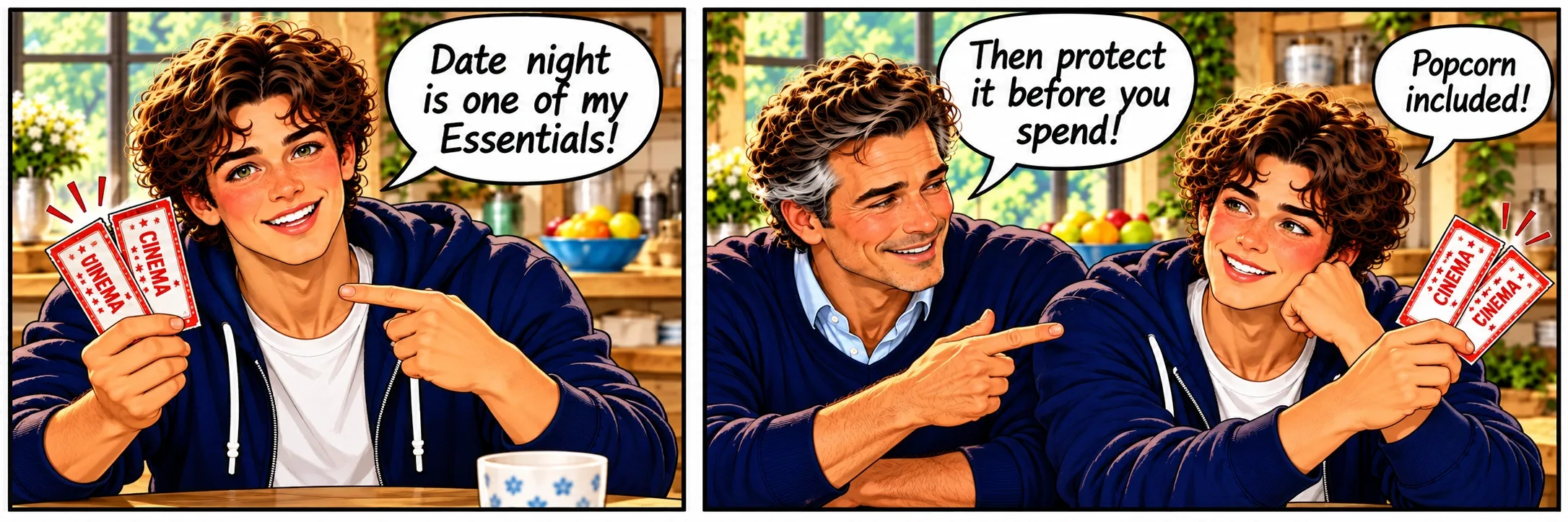 A short family comic about movie night